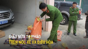 Bắt nghi phạm giấu nửa tạ pháo trên nóc xe và điều hòa