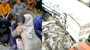 Hiện trường vụ sập ký túc xá trường Hồi giáo ở Indonesia, 91 học sinh kẹt bên trong