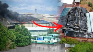 Cháy lớn trong khu công nghiệp ở Cà Mau, khói đen bốc cao hàng chục mét