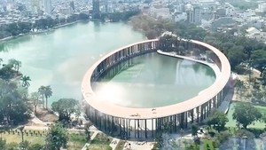 Nhìn từ trên cao 'chiếc nhẫn khổng lồ' trên mặt hồ cạnh sân bay Đà Nẵng