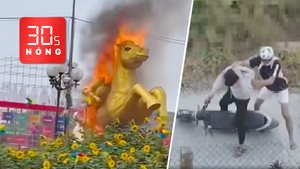 Bản tin 30s Nóng: Linh vật ngựa ở Thái Nguyên bị cháy rụi; Một nam sinh bị đánh sau va quẹt xe