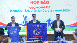Trực tiếp: Họp báo và bốc thăm chia bảng Giải bóng đá công nhân, viên chức Việt Nam 2026