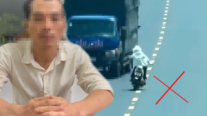 Chạy xe máy lạng lách trên quốc lộ rồi tự té, thanh niên nói do 'buồn chuyện gia đình'