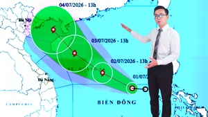 Thời tiết đêm 1 ngày 2-7: Áp thấp nhiệt đới có khả năng mạnh lên thành bão gây sóng lớn; Bắc Bộ mưa to
