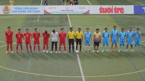 Ngô Kiến Huy góp mặt trong trận giao hữu tại VCK Giải bóng đá CNVC 2026
