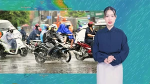 Thời tiết đêm 26 ngày 27-8: Bắc Bộ vài nơi mưa to; Trung Bộ nắng nóng; Nam Bộ mưa dông về chiều tối
