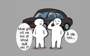 Mưa gió đi xe hơi khỏe quá nhỉ