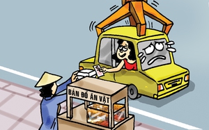 Chịu hết nổi ô tô dừng giữa đường mua đồ ăn