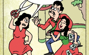 Tranh dân gian đánh ghen dự án 'Nuôi em'