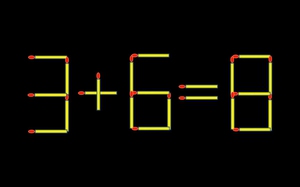 Thử tài IQ: Di chuyển một que diêm để 3+6=8 thành phép tính đúng