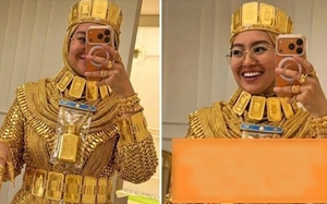 Có thật không hình ảnh cô dâu Dubai phủ vàng từ đầu đến chân?