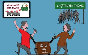 Tranh cãi mua hàng online hay ra chợ cho trực quan