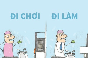 Mua xăng lúc đi chơi và lúc đi làm