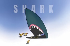 Ấn tượng với bức tranh shark lùa gà