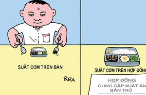 Suất cơm bán trú trên hợp đồng và trên thực tế
