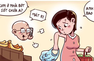 Con sốt cao 90 độ là gần bốc hơi rồi chồng ơi!