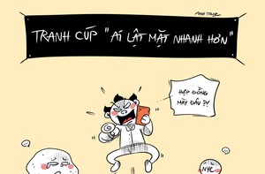 Thanh niên tranh cúp 'Ai lật mặt nhanh hơn'