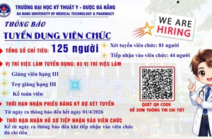 Trường đại học Kỹ thuật Y - Dược Đà Nẵng tuyển dụng viên chức 2026