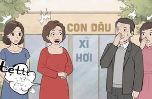 Mẹ chồng: Đấy, làm con dâu thì phải thế!
