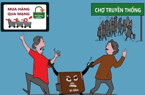 Tranh cãi mua hàng online hay ra chợ cho trực quan