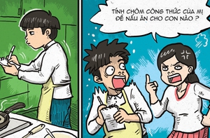 Vợ nổi cơn ghen vì chồng vi phạm bản quyền nấu ăn