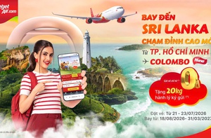 Cùng Vietjet khám phá Sri Lanka, vé từ 0 đồng cùng 20kg hành lý