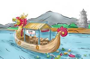 Thuyền rồng xả rác Hương giang đau lòng