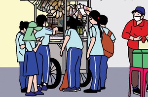 Hàng rong công nghệ số áp đảo trong ngày khai trường