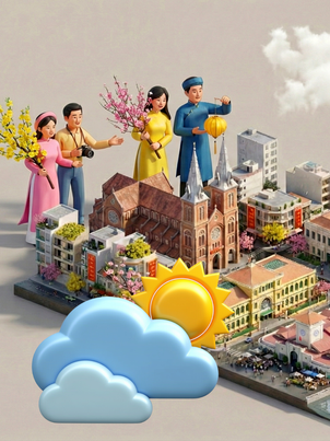 Infographic thời tiết mùng 1 Tết Bính Ngọ