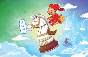 Táo quân cưỡi tuấn mã nhảy như bay