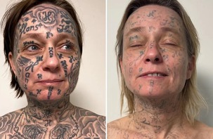 Gã đàn ông 'đánh dấu' bạn gái bằng 250 hình xăm