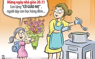 Bó hoa dâng tặng 'cô giáo nhà mình'