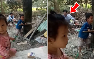 Máy cưa gỗ chạy động cơ bằng cơm, phát âm thanh bằng miệng