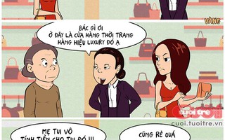 Bác có tiền không mà vào shop hàng hiệu?