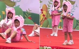 Bé trai vừa diễn văn nghệ vừa khóc siêu đáng yêu