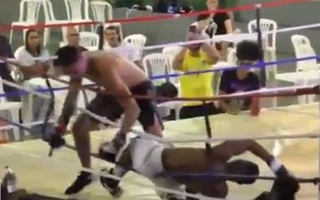 Bị đánh suýt knock-out, võ sĩ 'phản đòn' khiến đối thủ 'ngất trên cành quất'