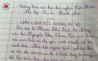 Ảnh vui 30-12: Con gái soạn hợp đồng bắt bố ký 'cam kết không bỏ vợ'