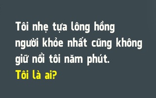 Đố vui: Cái gì nhẹ nhưng không ai giữ nổi quá 5 phút?