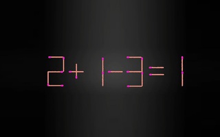 Thử tài IQ: Di chuyển một que diêm để 2+1-3=1 thành phép tính đúng