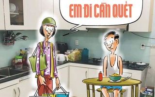 Ông chồng ăn mì gói trong ngày Black Friday
