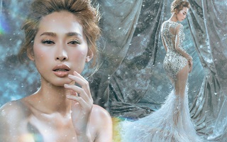 Quỳnh Thy hóa nữ thần mùa đông với váy xuyên thấu sexy