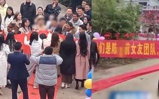 Chú rể bẽ mặt vì bị 'tập đoàn' bạn gái cũ giăng băng rôn trong ngày cưới