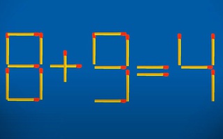Di chuyển 3 que diêm để phép tính 8+9=4 thành đúng