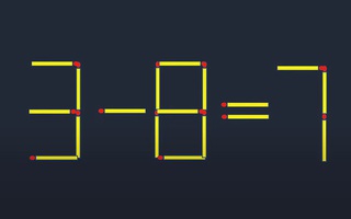 Di chuyển một que diêm để 3-8=7 thành phép tính đúng