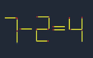 Di chuyển một que diêm để 7-2 = 4 thành phép tính đúng