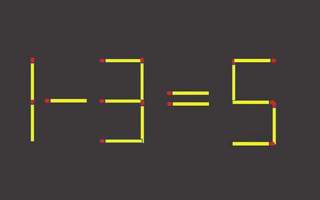 Di chuyển 2 que diêm để 1-3 = 5 thành phép tính đúng