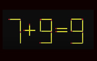 Di chuyển 1 que diêm để 7+9=9 thành phép tính đúng