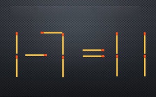 Di chuyển một que diêm để phép tính 1-7=11 thành đúng