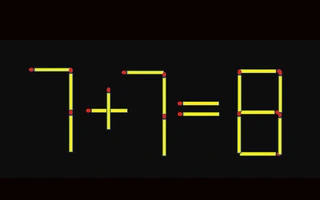 Di chuyển một que diêm để phép tính 7+7=8 thành đúng