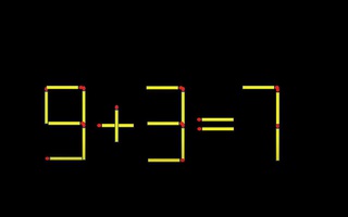 Di chuyển hai que diêm để 9+3=7 thành phép tính đúng